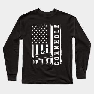 Cornhole Team - USA Flag Long Sleeve T-Shirt